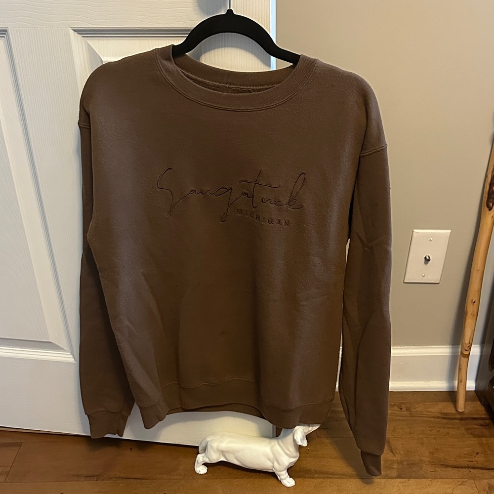 Brown SAUGATUCK MI Crewneck Sweater